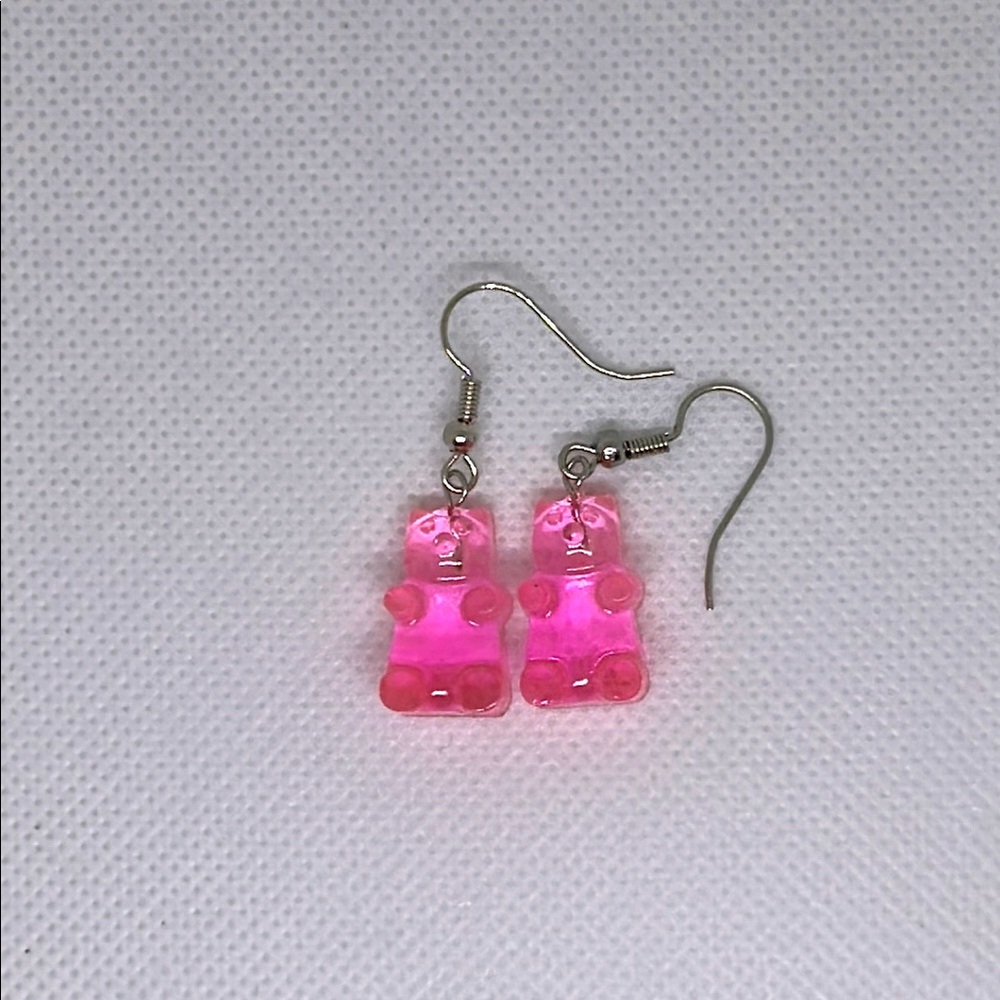 Pink gummy bear earrings Add